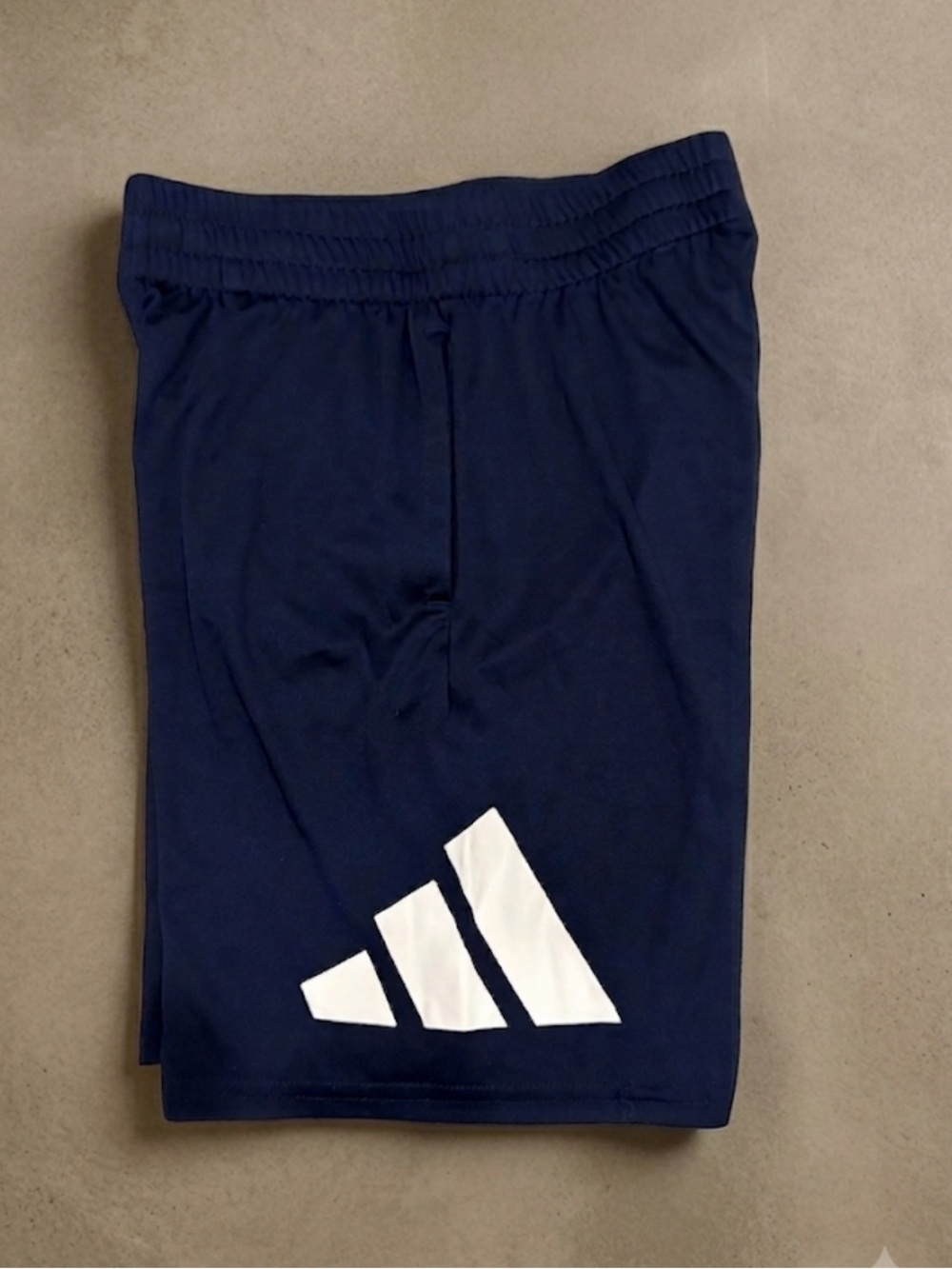 adidas Navy Blue Shorts with White Logo - Kids